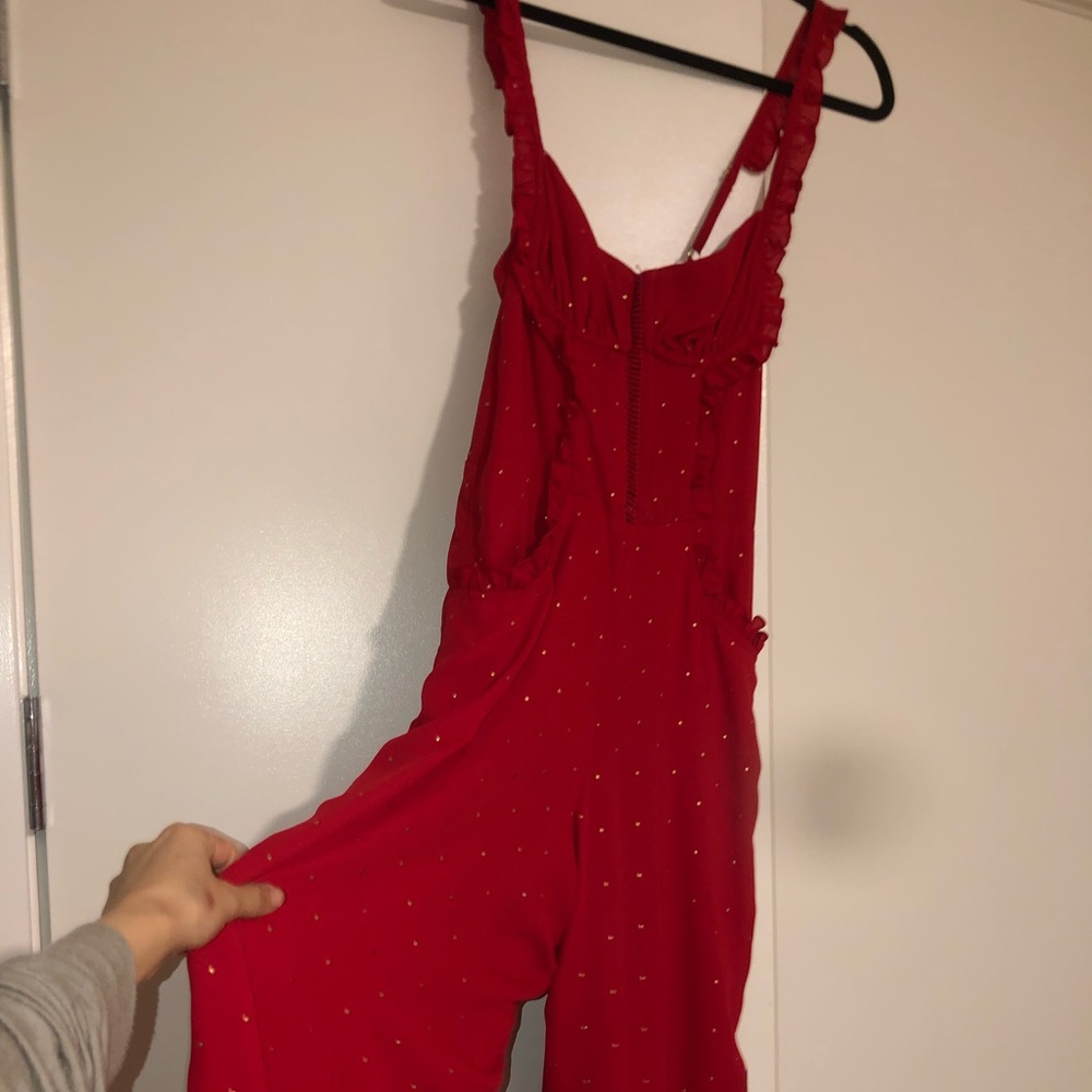 Beach Riot red and gold jumpsuit / romper